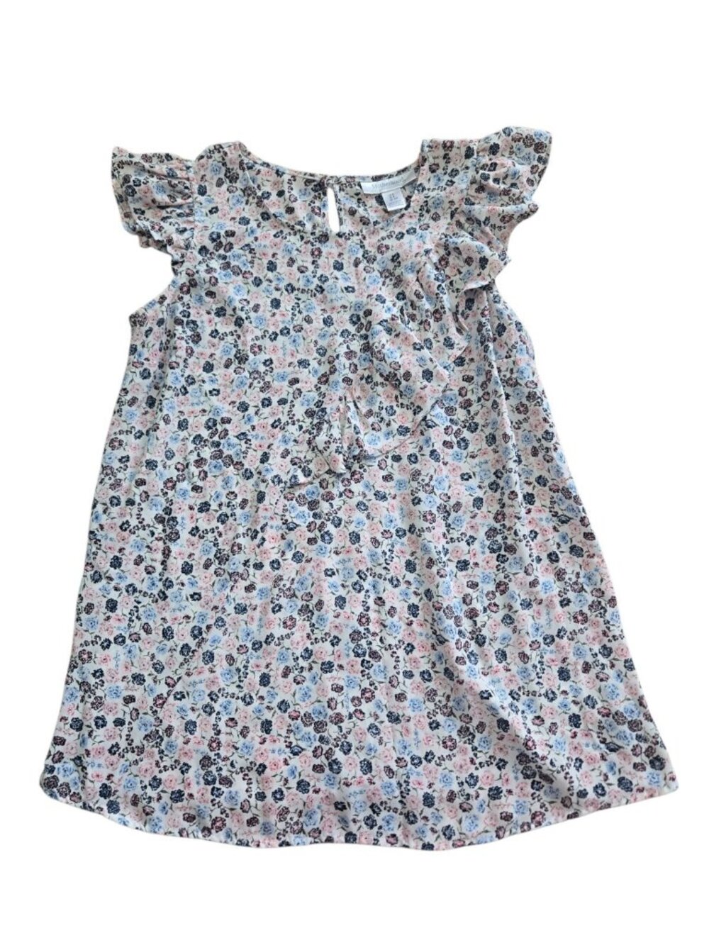 Motherhood Maternity Size Small Floral Ruffle Flutter Short Sleeve Blouse